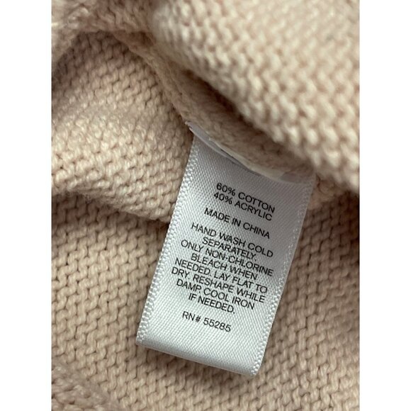 Express Pink Crewneck Shark Bite Side Zipper Long Sleeve Sweater Size Small - Picture 8 of 9